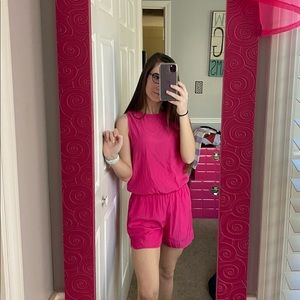 hot pink GAP romper